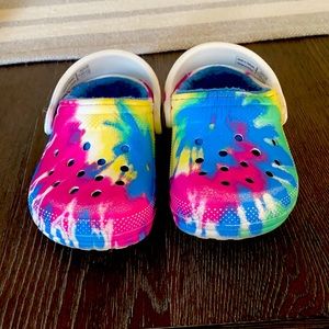 Tye dye crocs